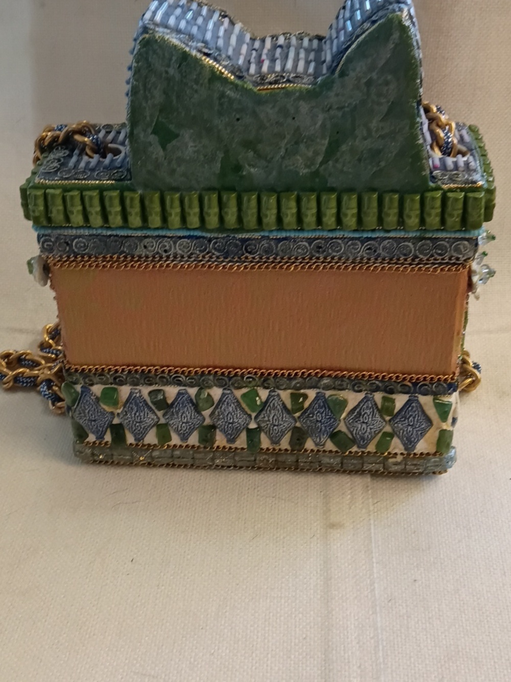 Mary Frances Blue and Green Cat Crossbody Bag - Picture 6 of 9